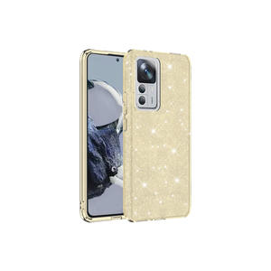 Funda de Silicona SNEL de Lujo Brillante Antihuellas para Xiaomi Mi 12T, Cubierta Trasera Protectora con Purpurina Dorada, Material de Silicona Suave - Product Image 1