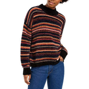 Cardigan da Donna Hippie Rose in Ciniglia con Collo Alto, Stile Dolce, Taglia Extra Large, Logo Frontale, Colore Beige, per l'Autunno - Product Image 1