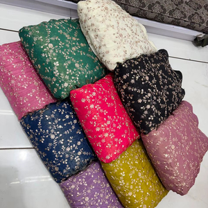 ผ้าปักลายดอกไม้หรูหราสำหรับชุดแต่งงาน มีสีให้เลือกตามสั่ง คุณภาพสูง ผ้าลูกไม้เนื้อปานกลางสำหรับเจ้าสาว - Product Image 1