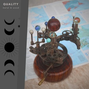 Orrery para estantes de libros de 11 "hechos de latón y acero, un modelo funcional del Sistema Solar con planetas DE LA India - Product Image 5