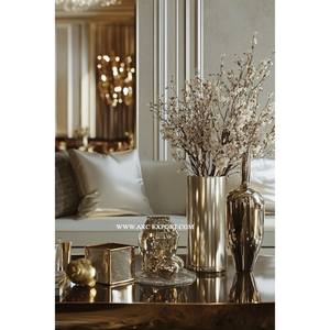 Vase à fleurs élégant en métal couleur or pour la maison salon ou mariage décoration de table Vase à fleurs et pots au prix le plus bas - Product Image 6