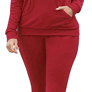 Chándal con capucha de patrón sólido para mujer hecho a medida, estilo informal de manga larga para adultos para el invierno - Product Image 4