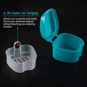 กล่องใส่ฟันปลอมแบบอัพเกรดพร้อมตะกร้า วัสดุ PP ได้รับการรับรองมาตรฐาน CE ISO สีสันปรับแต่งได้ ขายส่งจากจีน - Product Image 4