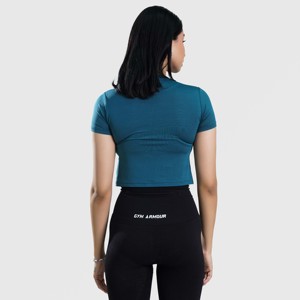 Top Corto de Yoga W024 en Verde Azulado, Ropa Deportiva Cómoda y Elegante - Product Image 2