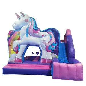 3d Design per bambini casa di rimbalzo Jeux Gonflables castello di salto con scivolo unicorno gonfiabile buttafuori