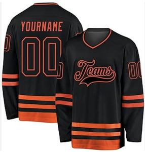 Maillots de hockey sur glace personnalisés en polyester interlock meilleure qualité de chemise à broderie tenue d'équipe style avec nom OEM - Product Image 3