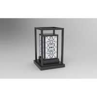 DNT.004.08 Lampe solaire de jardin premium, LED blanc chaud 30W, corps en fer, contrôle par capteur de lumière, durée de vie de 50000 heures, garantie de 5 ans, ETL