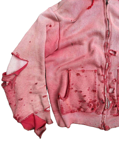 Nouveau style streetwear : sweats à capuche zippés 100 % coton, coupe lourde, délavés à l'acide, effet vieilli, double délavage, très tendance - Product Image 5