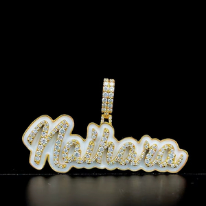 Novedades Último diseño 925 Plata Iced Out VVS Moissanite Diamante Letra Nombre Hiphop Colgante para hombres - Product Image 1