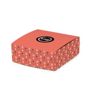 Boîte rigide personnalisée avec fermeture frontale 26x26x8 cm en matériau recyclé, pelliculage mat et gaufrage pour chaussettes - Product Image 2
