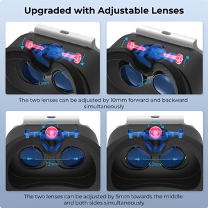 ニンテンドースイッチ OLED 用 HD 3D VR グラス - 快適なフォームを使用した調節可能なヘッドストラップ、新型 OLED モデルと互換性あり - Product Image 4