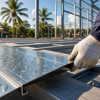 Dalle de plancher en acier composite |   Plancher en métal |   Panneau léger à haute résistance pour la construction de bâtiments résidentiels en structure d'acier
