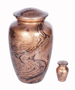 <b>Bronze</b> & Brass Metal Cremation Urn with Sky Blue Ract Design Eco-Friendly High Quality Tabletop <b>Vase</b> for Ashes Storage - Product Image 6