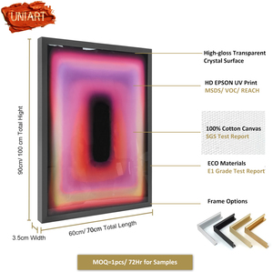 Intérieurs de luxe cristal chromatique porcelaine UV toile impression mur Art vertical suspendu lueur néon brillant mur Art peinture affiche - Product Image 3