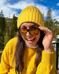 Bonnet en tricot 100% coton sans azo écologique-Chapeau d'hiver en tissu commun à motif à carreaux confortable pour adultes unisexes - Product Image 4