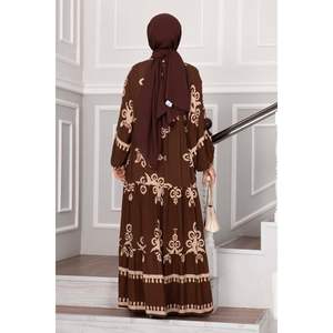 Vestido Hijab Viscosa Estampado Río Marrón - Product Image 2