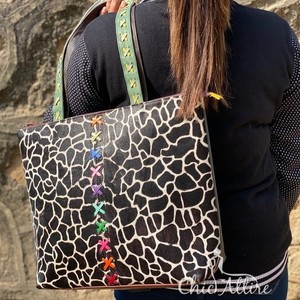 Bolsos de mano de cuero de vaca con estampado de animales reales de primera calidad para mujer, monederos de hombro de vaquera de gran capacidad de estilo Vintage de alta calidad - Product Image 1