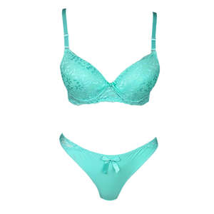 Conjunto de sujetador y bragas de espuma para mujer - Verde - Product Image 1