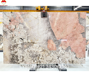 Dalle de quartz rose translucide romantique de Patagonie, grand format, imperméable, avec de gros cristaux pour projet de villa - Product Image 4