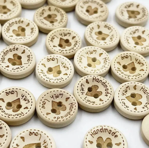 VIET FARGIMEX Handcrafted 2-Hole <b>Wooden</b> <b>Buttons</b> Eco-Friendly Sewing Accents for Costumes Crafts and More - Product Image 3