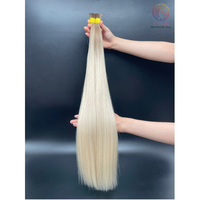 Vendeur en vrac de cheveux humains Style droit naturel couleur platine enracinée 100% cheveux crus vietnamiens non traités en vrac