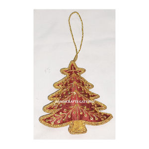 รูปทรงต้นคริสต์มาสที่น่าตื่นตาตื่นใจใหม่สำหรับเทศกาลคริสต์มาสและวัตถุประสงค์ในการตกแต่งบ้านการปัก zari ด้วยลูกปัดเครื่องประดับทำงาน - Product Image 1