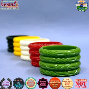 Bracelets en résine multicolores faits à la main, Bracelets élastiques d'épissure de perles acryliques disponibles au prix de gros - Product Image 5