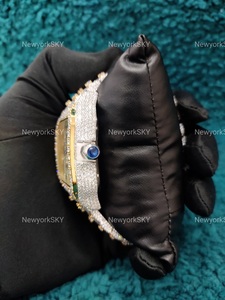 Nuevo reloj de acero inoxidable helado de 40 MM, caja cuadrada hecha a mano brillante con VVS Moissanite, ajuste de busto, joyería de moda - Product Image 4