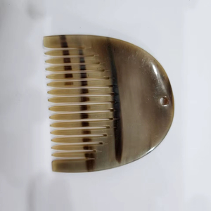 Pocket Size Hair Comb <b>Mini</b> <b>Vintage</b> Handmade Bridal Feather Hair Comb with Natural Horn Elegant Indian Pocket Size - Product Image 1