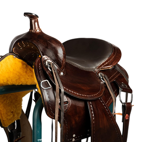 Selle occidentale de style anglais de qualité supérieure 100% cuir Durable fait à la main essentiel pour l'équitation Sports équestres bois - Product Image 2