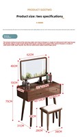 Table à langer en bois massif de style nord-américain avec miroir, idéale pour une chambre à coucher simple et élégante.