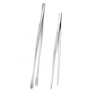 Professional Culinary Plating Tweezers Customized Food Clamp Tongs Stainless Steel Kitchen Offset Tweezers <b>Chef</b> Decorating Food - Product Image 6