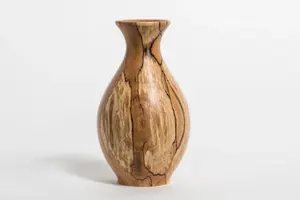 Jarrón de arce espaltado con patrones naturales, líneas de grano únicas, carpintería fina, coleccionable, estilo interior, tonos neutros, minimalista - Product Image 3