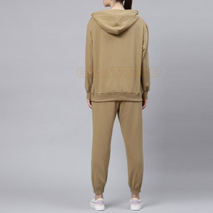 2025 chándal de algodón para mujer, Tops largos informales, patrón sólido, Material duradero, Etiqueta Privada, venta en línea para la temporada de invierno - Product Image 3