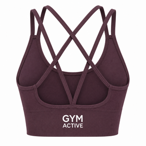 Women <b>Brown</b> Seamless Breathable High Support Spandex/Nylon Sports Bra Crop Top High Waist <b>Leggings</b> Set Custom Gym Activewear - Product Image 6