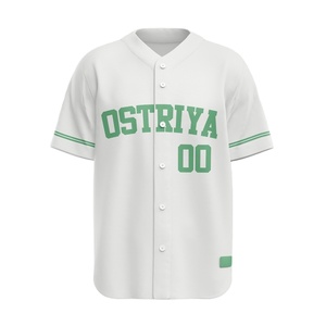 Camiseta de Béisbol y Sóftbol de Manga Corta con Botones, Estampada, Unisex, Transpirable, de Secado Rápido, 100% Poliéster, Personalizable - Product Image 1