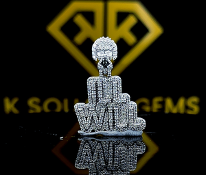 Lettre personnalisée Hip Hop pendentif, personnalisé votre lettre, hommes Hip Hop numéro pendentif, Moissanite pendentif, glace sur Hip Hop bijoux - Product Image 1