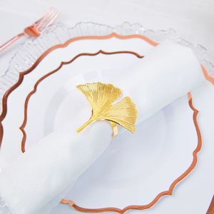 Nouveau laiton plaqué or vaisselle serviette anneau luxe mariage décoration serviette bande décor à la maison - Product Image 2