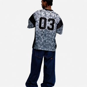 Camisetas de Fútbol Americano Personalizadas para Hombre, de Malla, Talla Grande, con Estampado Personalizado, Manga Corta, Estilo Urbano, Fabricante OEM de Marca Privada - Product Image 3