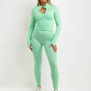 Nouveau leggings de yoga 4 pièces à séchage rapide vente en gros vestes de soutien-gorge de course vêtements de sport respirants - Product Image 1