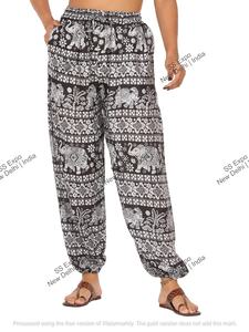 Pantalones bombachos con estampado de elefante de talla libre para mujer, pantalones Cargo de algodón cómodos, ropa de calle estilo Hippy Boho, verano e invierno - Product Image 3