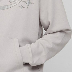 Nouvel arrivage Beige surdimensionné officiel strass Loopback Zip à travers Basics Hoodie 100% coton mélangé vente en gros fabricant - Product Image 6