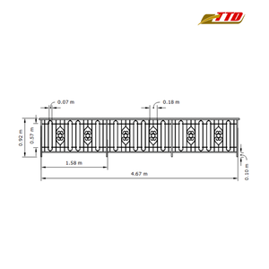 Garde-corps de balcon élégant en fer forgé avec cadre de base épais de conception de défilement durable parfait pour les façades résidentielles classiques - Product Image 6