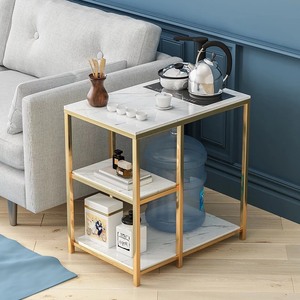 Modern Style Living Room <b>Side</b> <b>Table</b> SST026 with Durable Stone Top and Iron Frame Convertible and <b>Storage</b> Feature for Home Use - Product Image 5