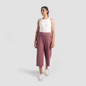 Pantalones Casuales de Mujer Boundless, Color Rosa Polvoriento, Corte Ancho, Cintura Elástica, Tallas XS/XL, Transpirables, con Técnica Antiarrugas - Product Image 4