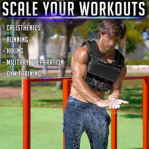 Gilet d'entraînement lesté pour hommes, best-seller, de 18 à 65 livres, avec poids en fer amovibles, en cuir et en nylon, pour hommes et femmes - Product Image 6