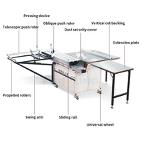 Nouvelle scie à panneaux coulissante horizontale multifonctionnelle portable pour le travail du bois avec moteur et bras oscillant mécanique