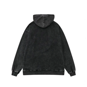 OEM Pull-over à capuche XL oversize pour hommes, sweat-shirt en molleton de coton 100% imprimé et lavé à l'acide, échantillon gratuit, vente en gros de noir - Product Image 2