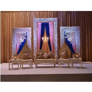 Modern White Designer Fiber FRP <b>Frames</b> for Wedding Stage <b>Backdrop</b> Elegant Party Decor - Product Image 1