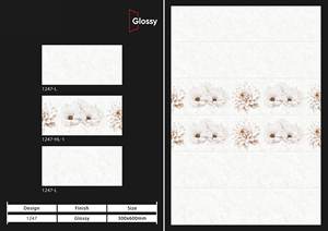 300x600 Design pour cuisine décoratif doré carreaux de céramique bordure mur porcelaine carrelage mur finition brillante - Product Image 6